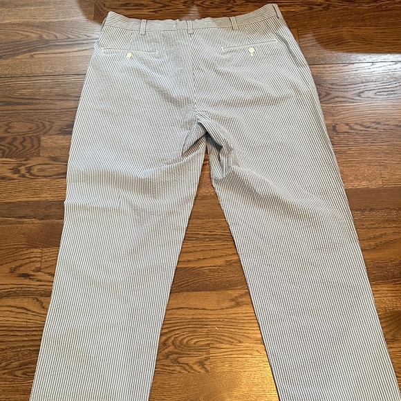 Ralph Lauren Men's Blue and White Striped Seersucker Chinos - Picture 3 of 5